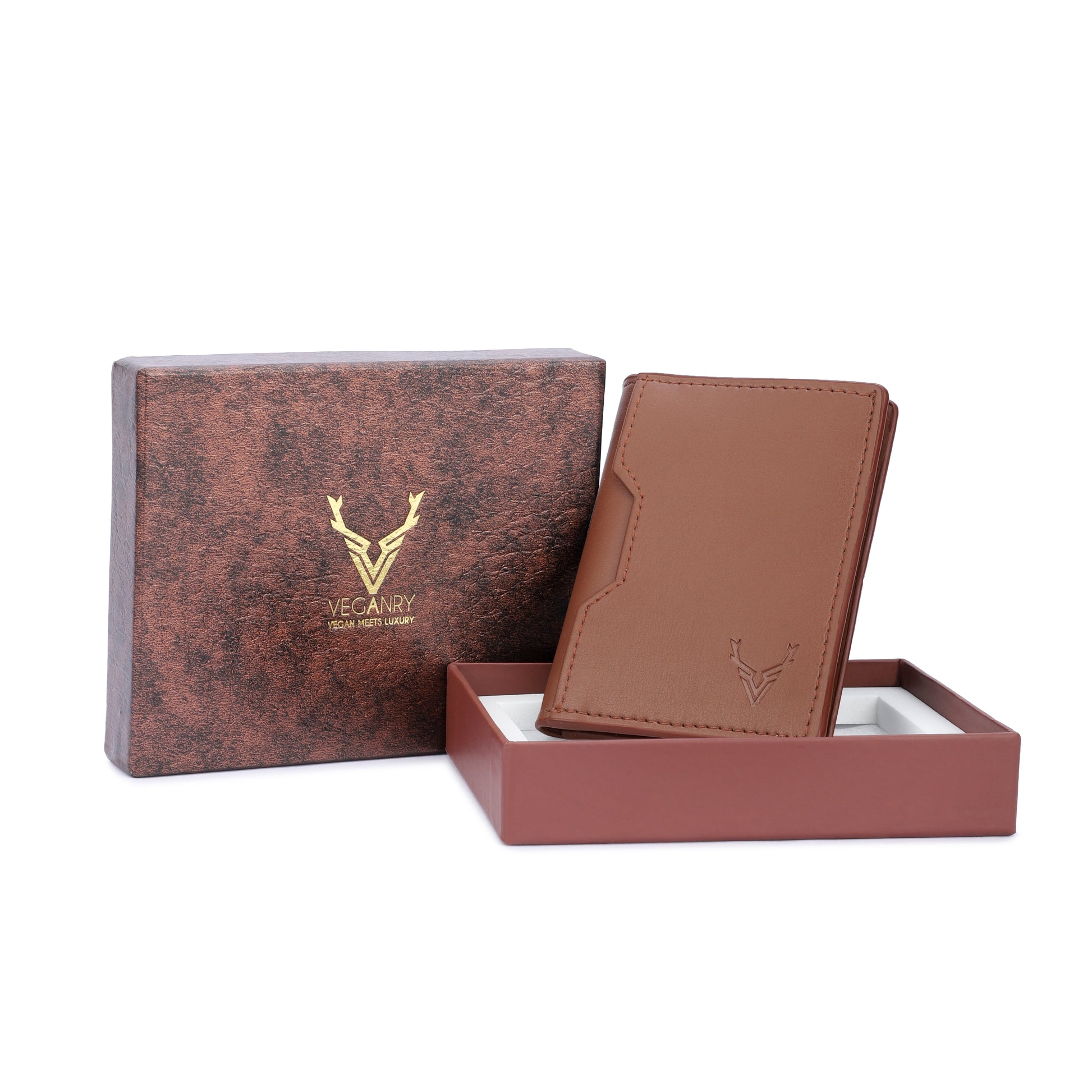 Vegan Card wallet for Men Brown