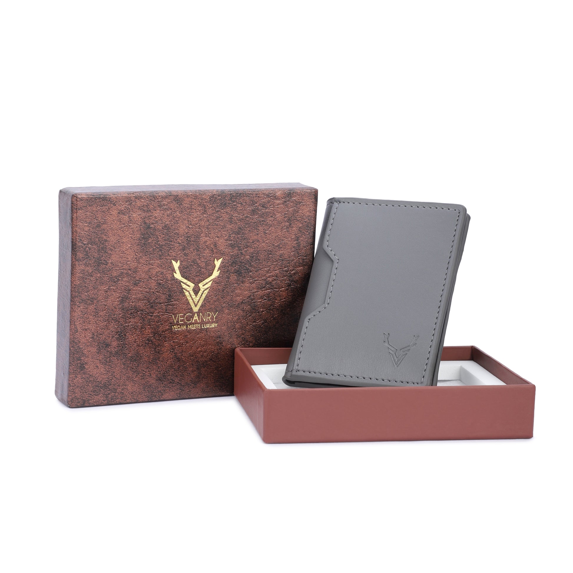 Vegan Card wallet for Men Grey