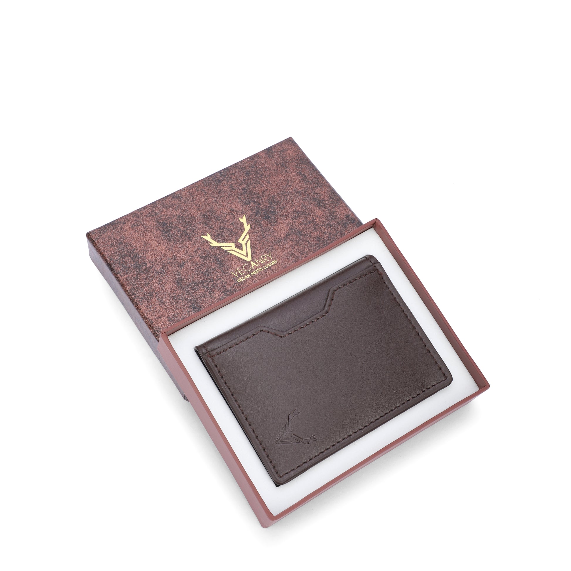 Vegan Card wallet for Men Coffee