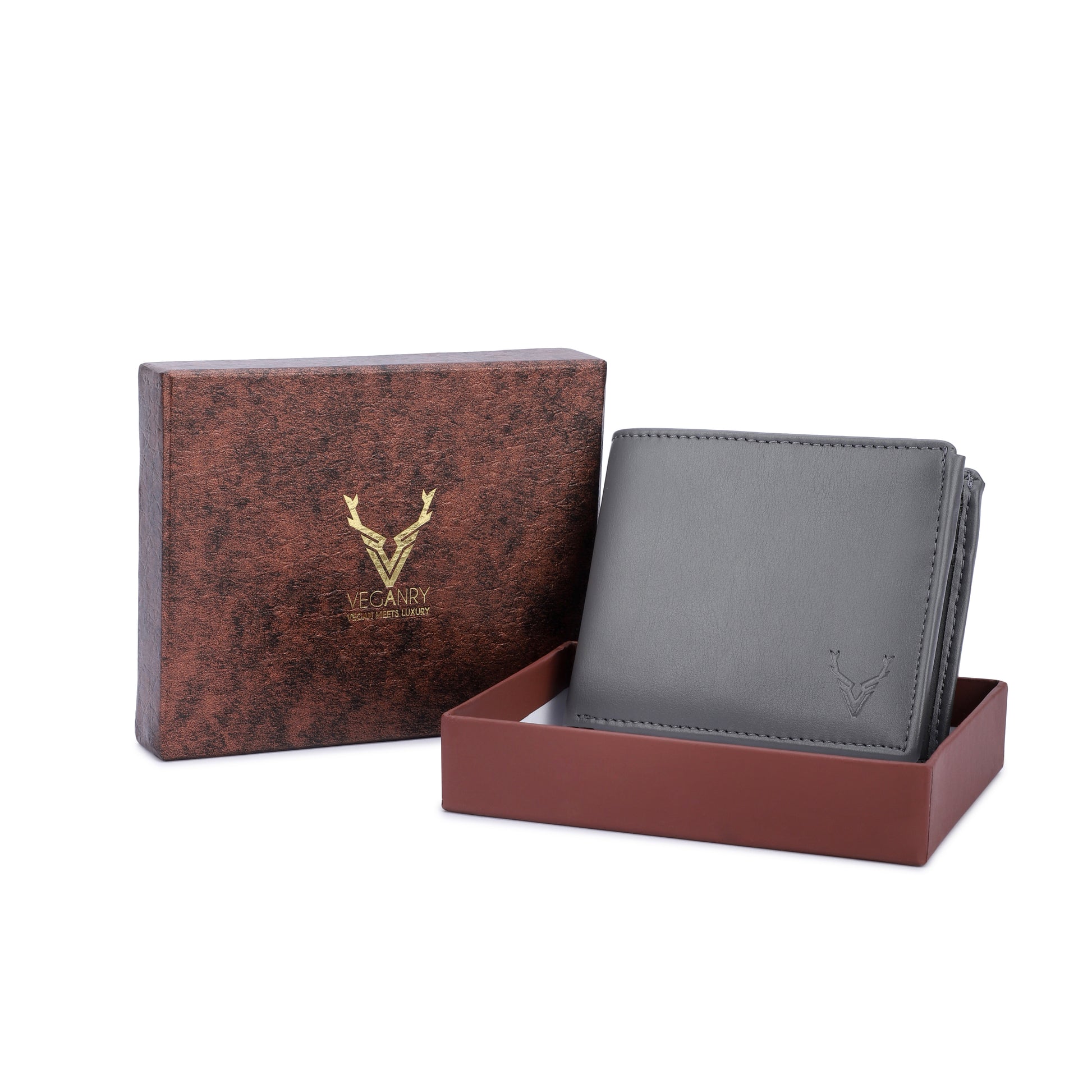 Vegan wallet for Men Ash Grey