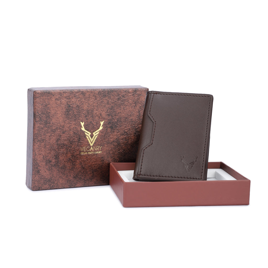 Vegan Card wallet for Men Coffee