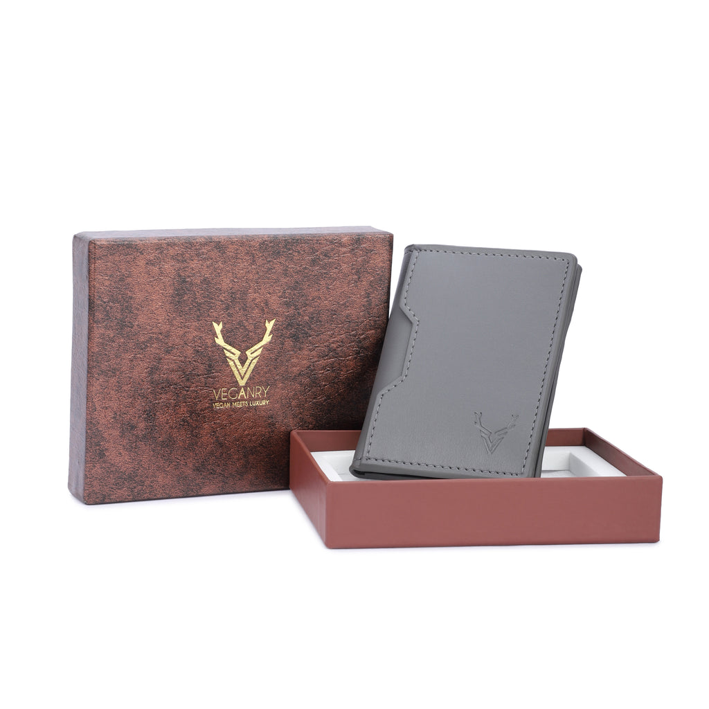 Vegan Card wallet for Men Grey