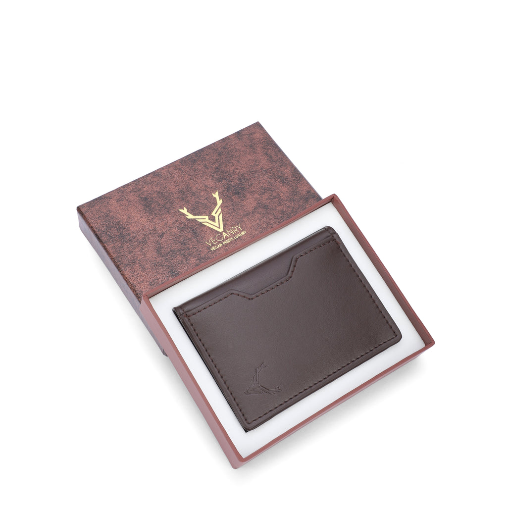 Vegan Card wallet for Men Coffee